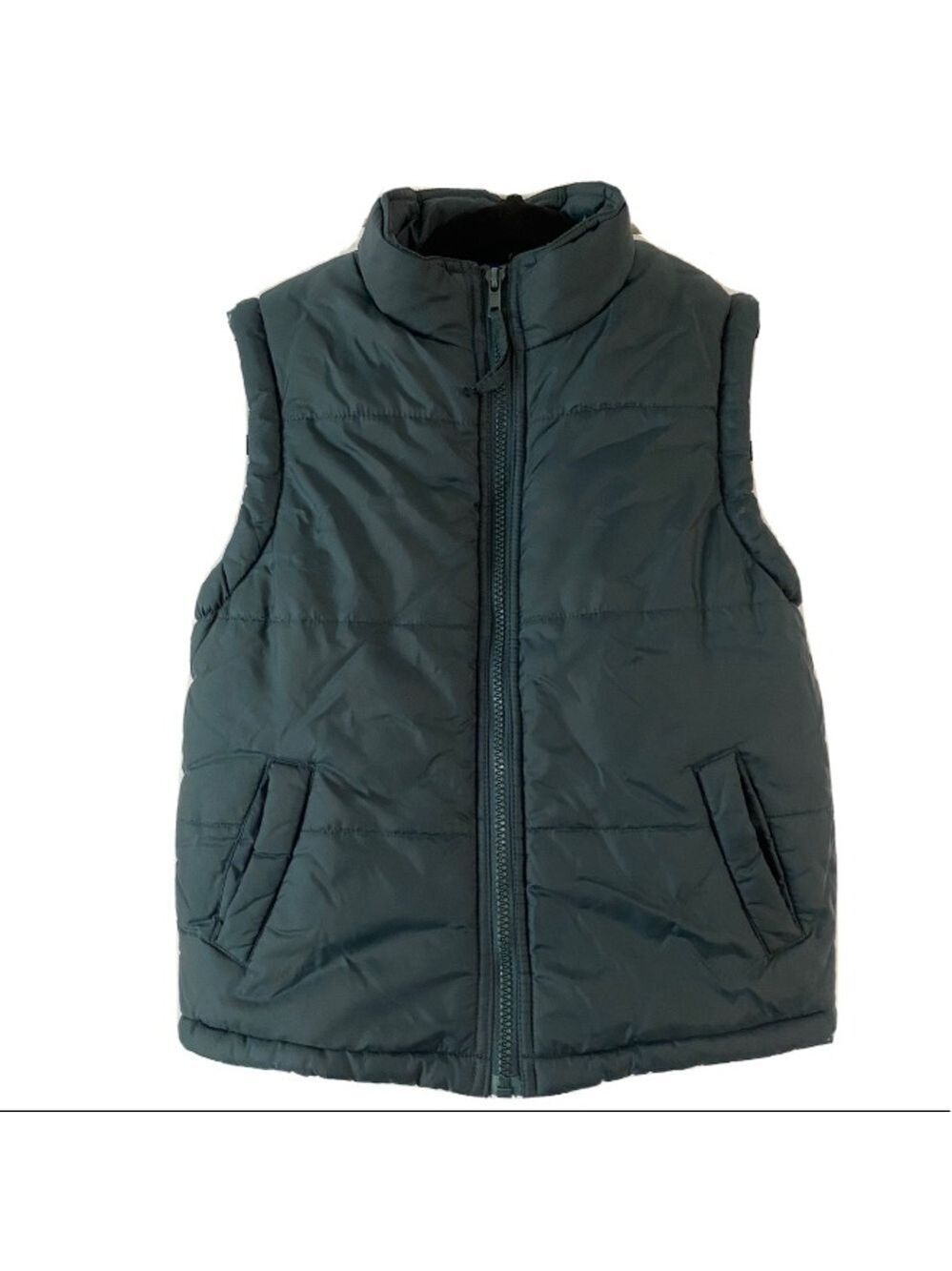 Big Chill Boys Teal Green Puffer Vest Full Zip Size Medium (5/6).